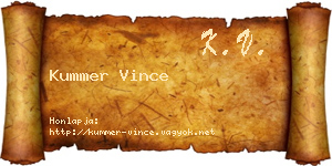 Kummer Vince névjegykártya